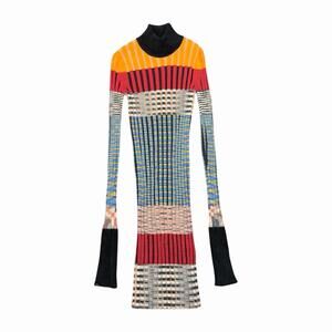 Missoni Made in Italy Wool Multicolor Turtleneck Sweater Dress Size 36